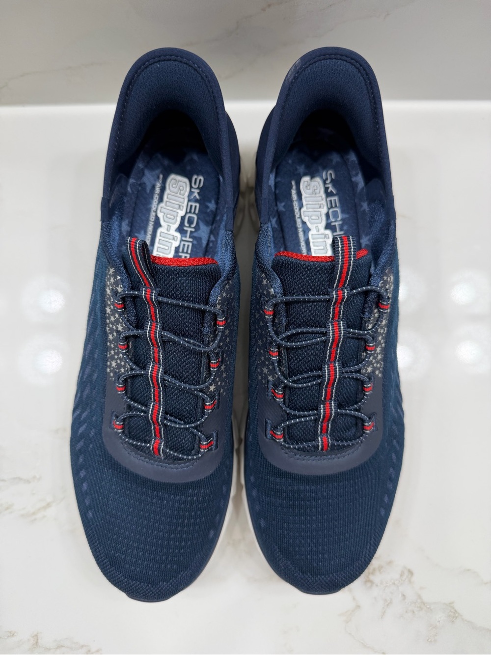 Skechers Hands Free Slip-ins Memory Foam Patriotic Shoes Women’s Size 10 NEW - Picture 3 of 5